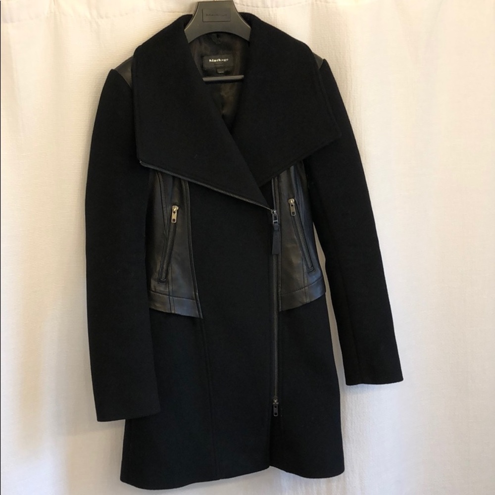 Mackage leather and wool coat, XXS